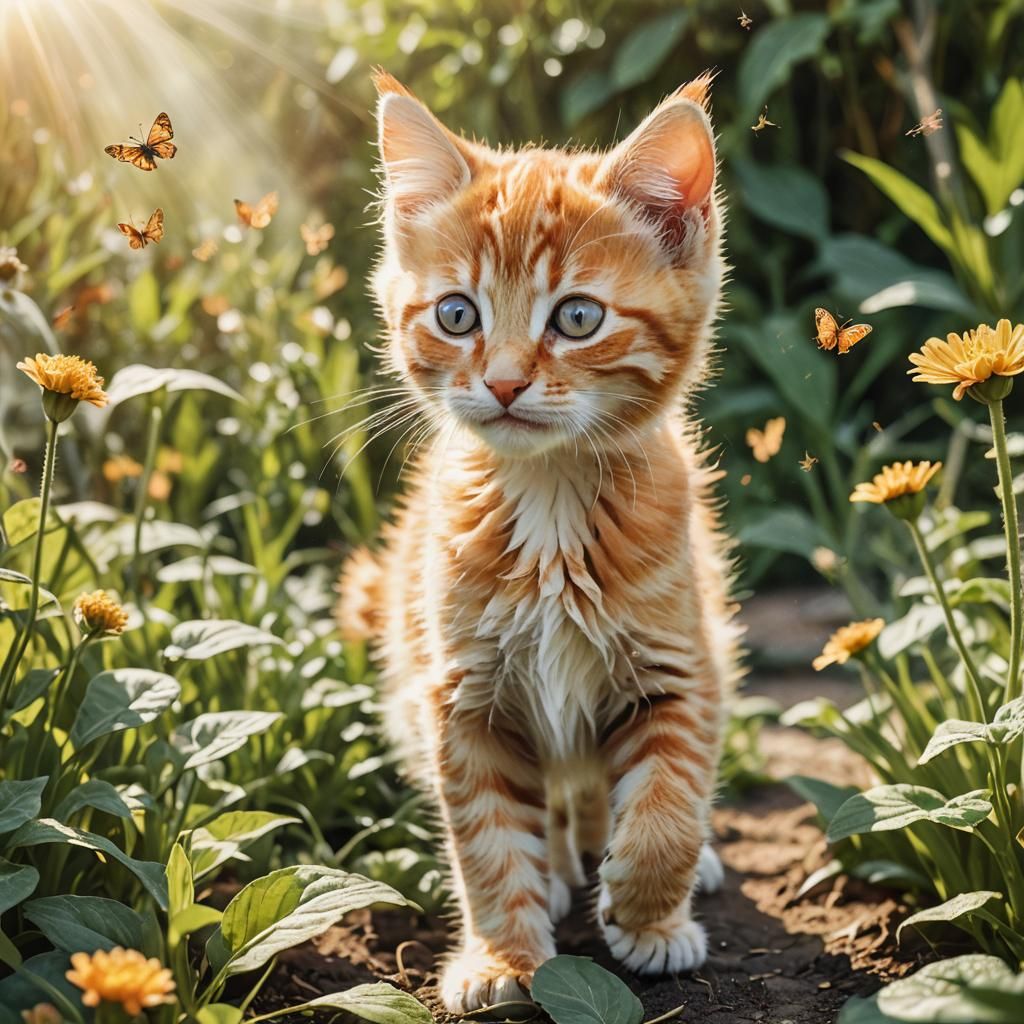 Ginger Kitten's Whimsical Garden Adventure