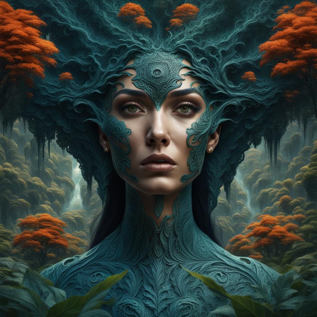 Nature and Woman Face Cognitive Illusion