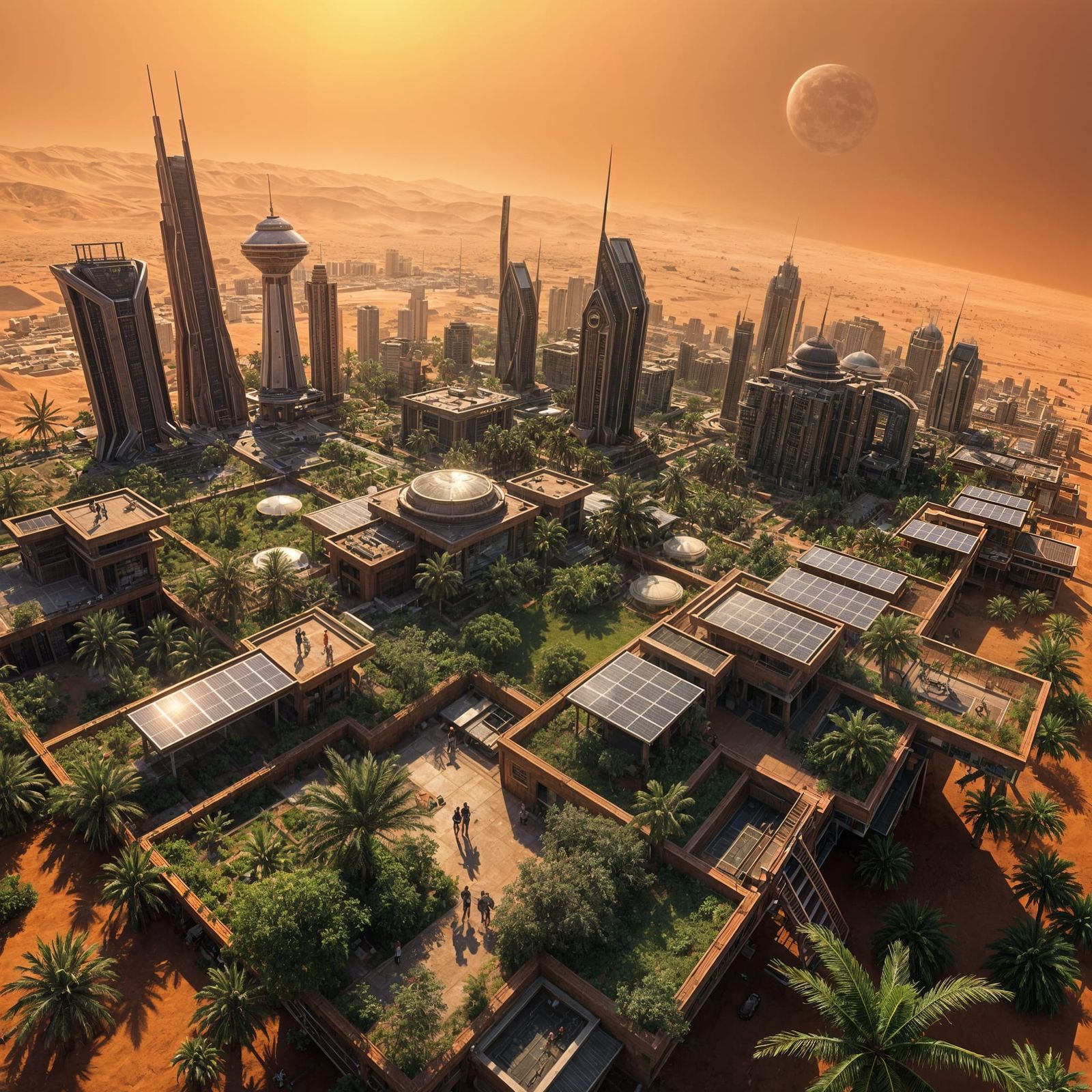 Futuristic Martian Oasis in Bloom