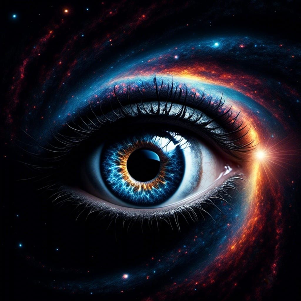 Cosmic Eye: A Hyperrealistic Galaxy Fusion