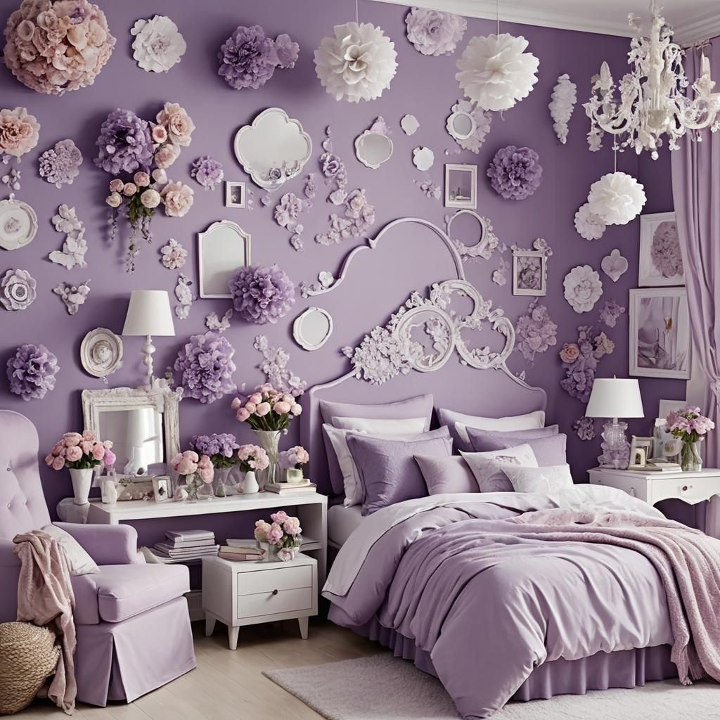 Dreamy Pastel Purple Room Design in 8K