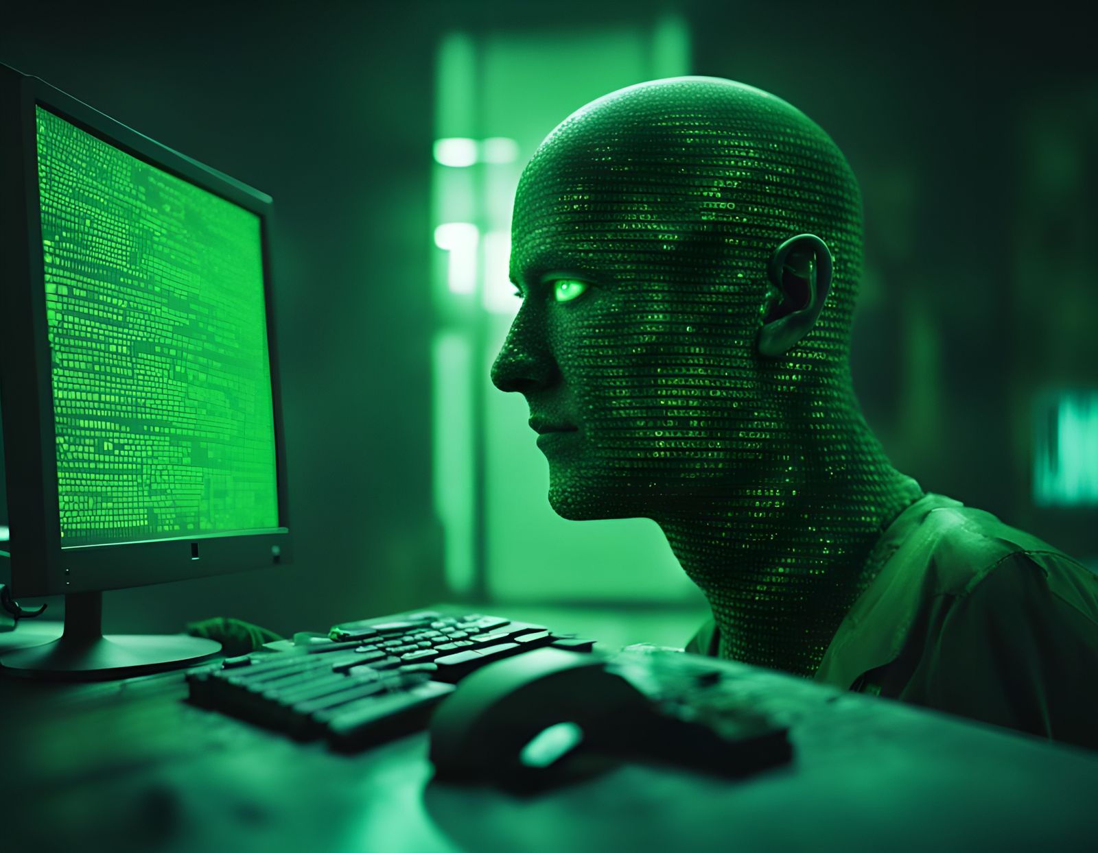 Face Emerges from Code in Abandoned Office