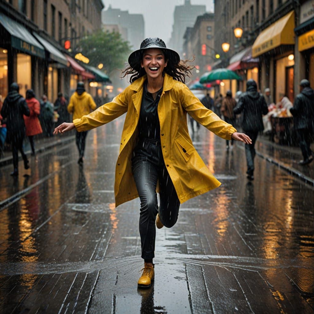 Carefree Dancer in the Rain