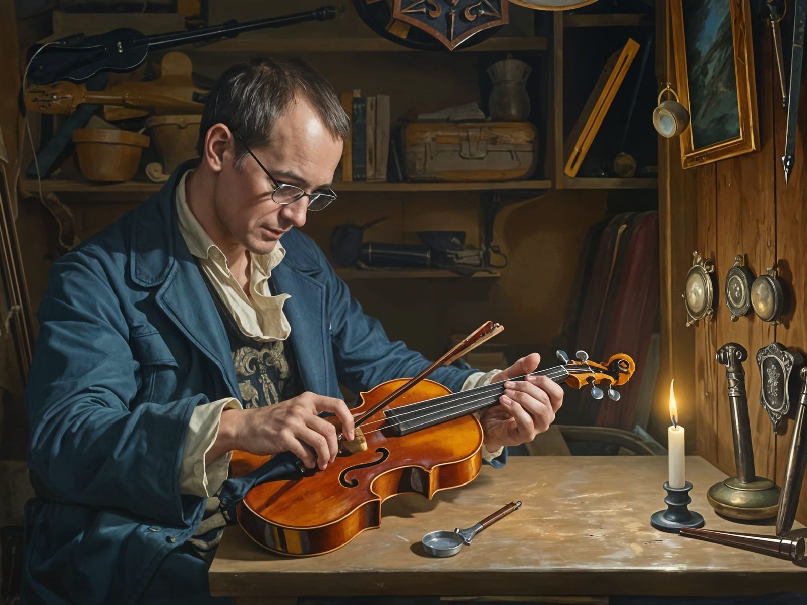 Baroque Luthier Creates Enchanting Violin by Candlelight