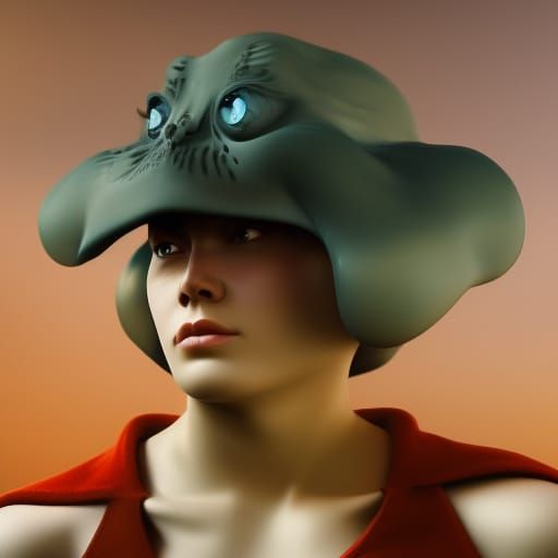 Hyperrealistic Stained Glass Art in Magritte Style