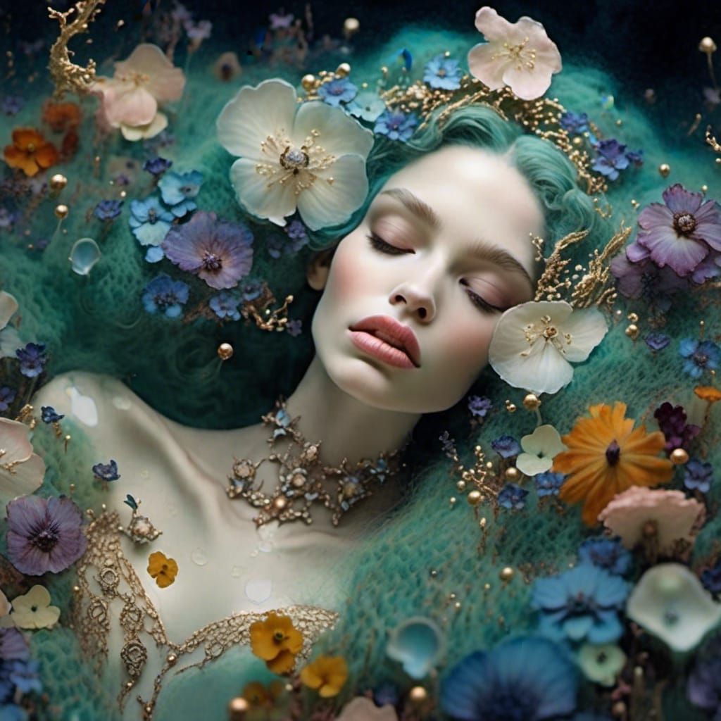 Ophelia with flowers