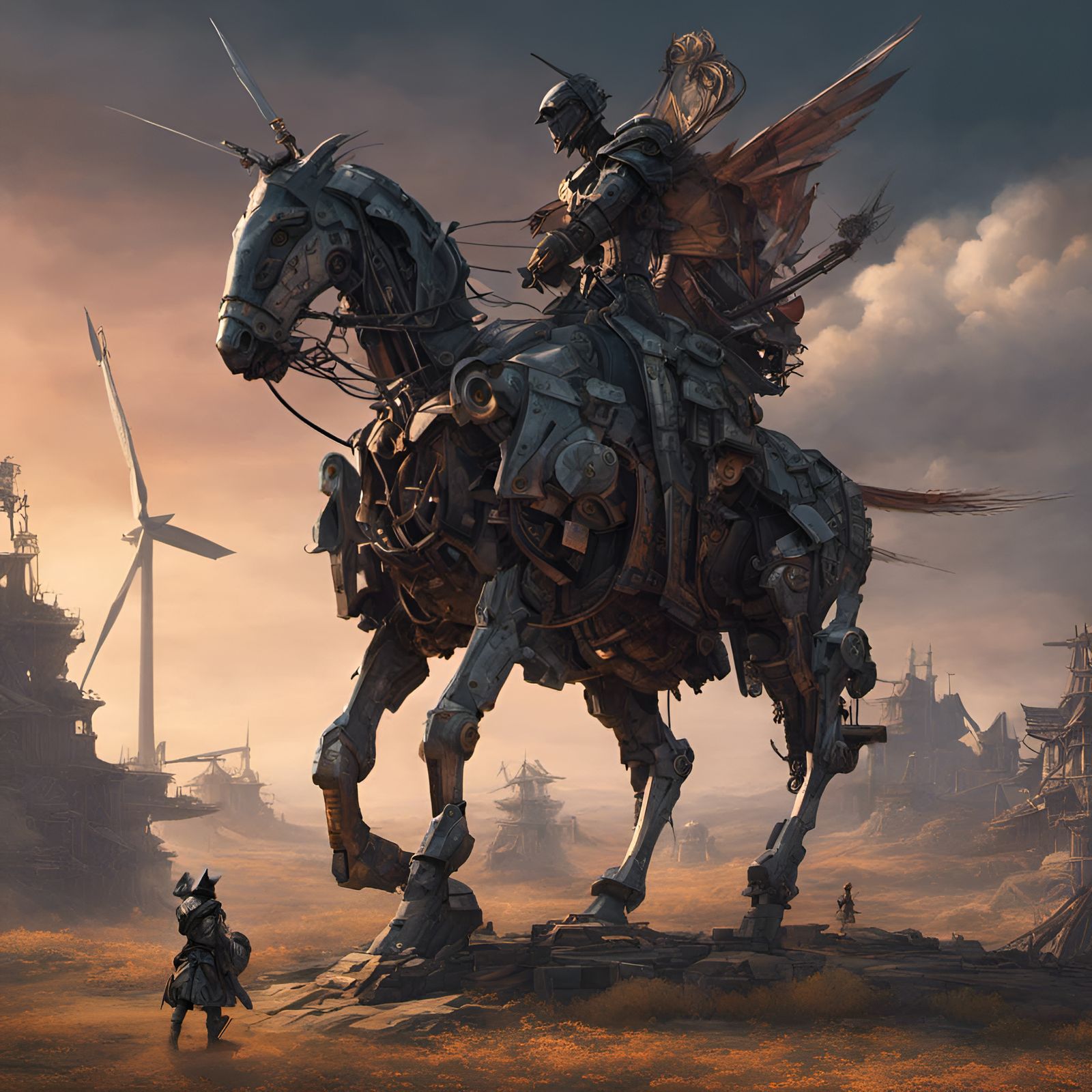 Sculpture of Don Quixote and Rocinante