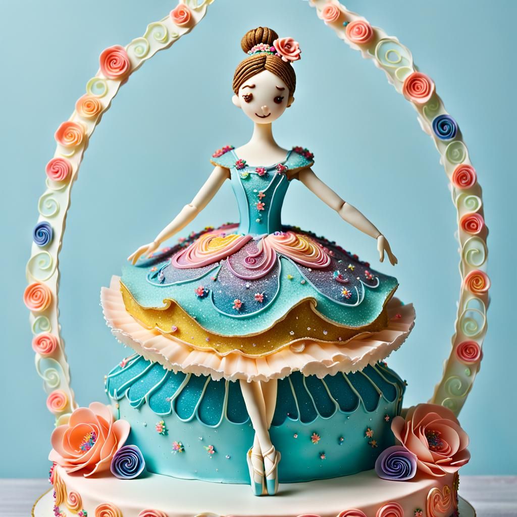 Surreal Ballerina Dances in a Cake Wonderland