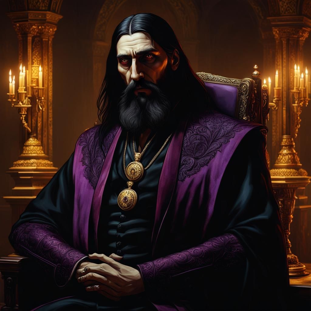 Rasputin as Vampire: Dark Fantasy Art