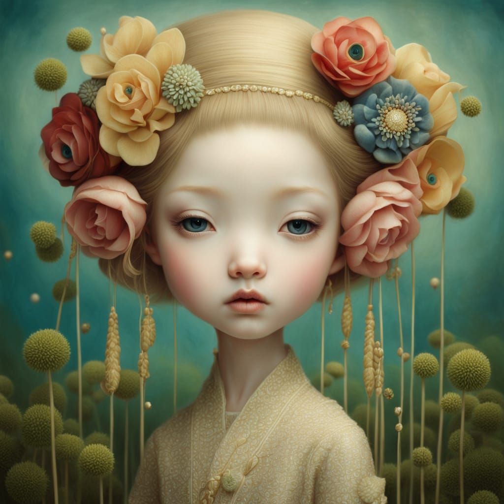 Surreal Portrait in Dark Illustrative Style