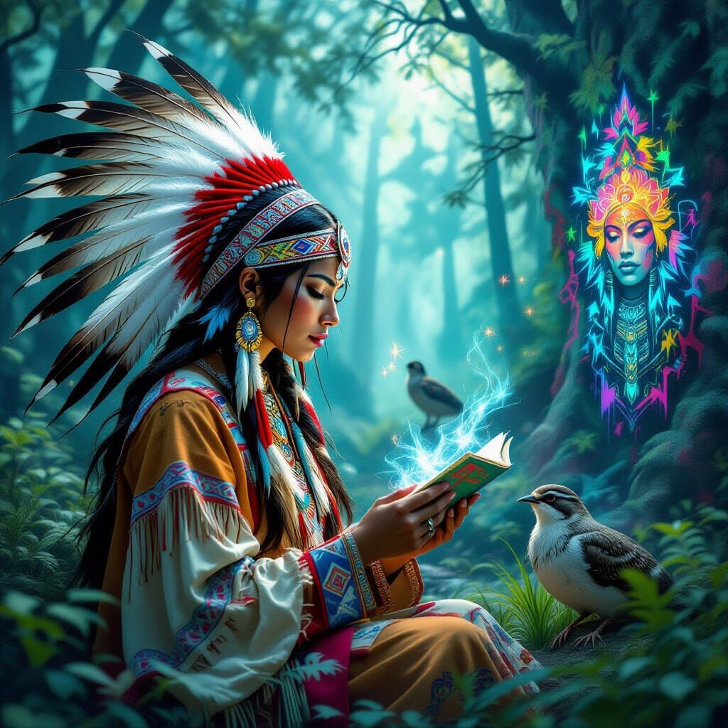 Mystical Native American Woman Dreamscape