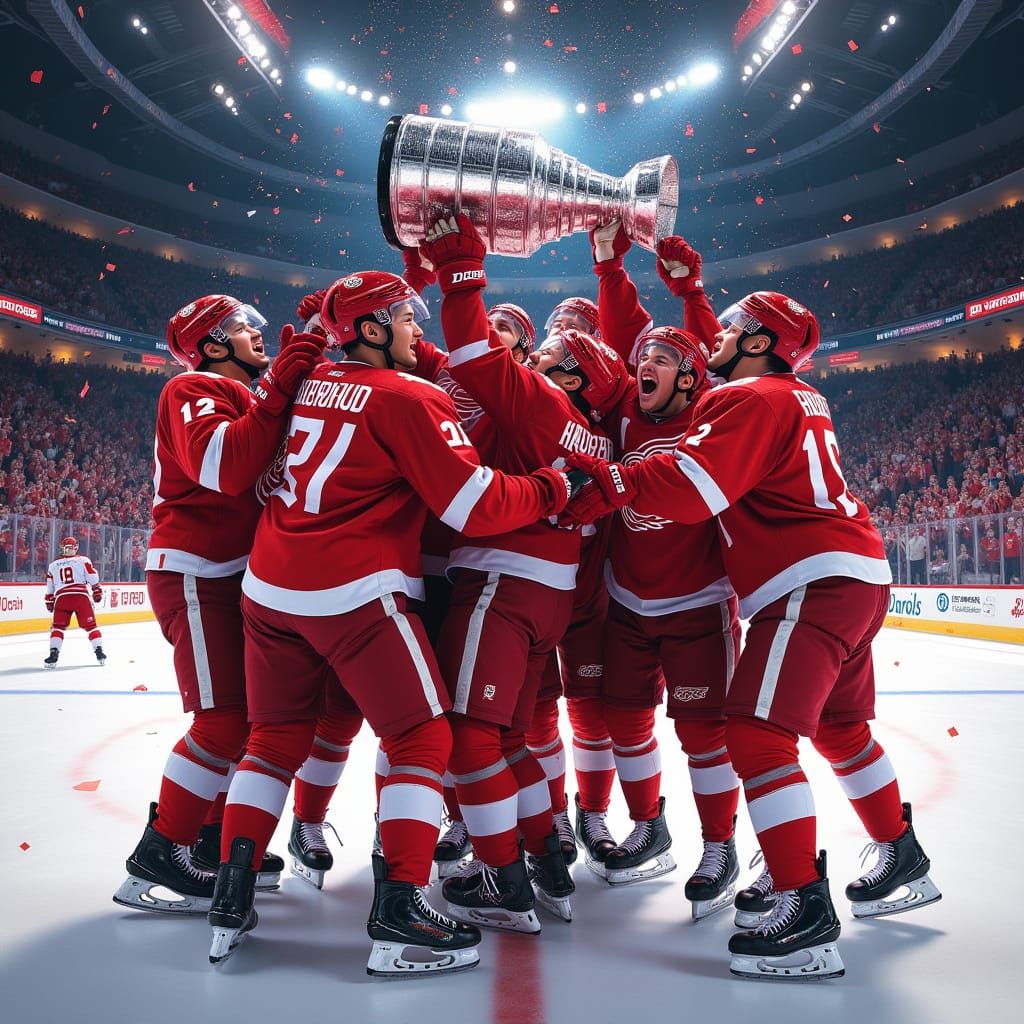 Detroit Red Wings Stanley Cup Celebration: 3D Painterly Spla...