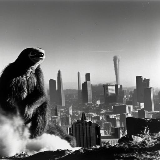 Giant Sloth Attacks Los Angeles: 1950s Sci-Fi Horror