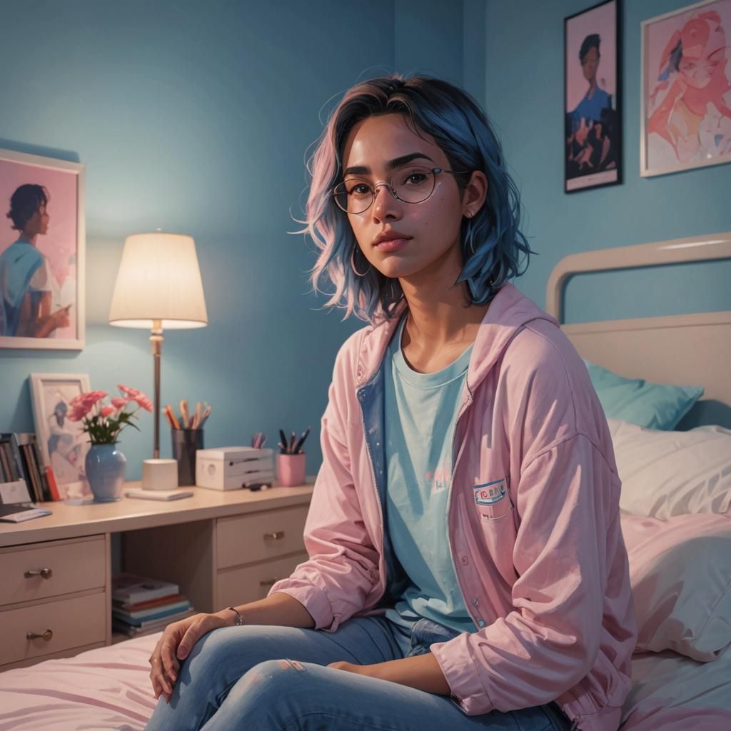 Webcomic Portrait of Young Transgender Woman