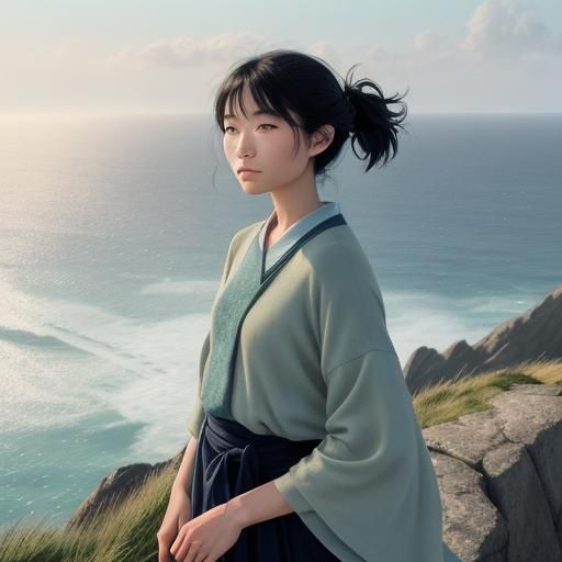 Kiki's Delivery Service in Ghibli Manga Style