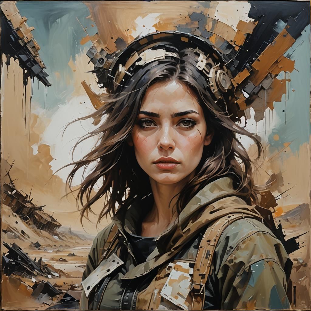 Wasteland Character in Abstract Painting