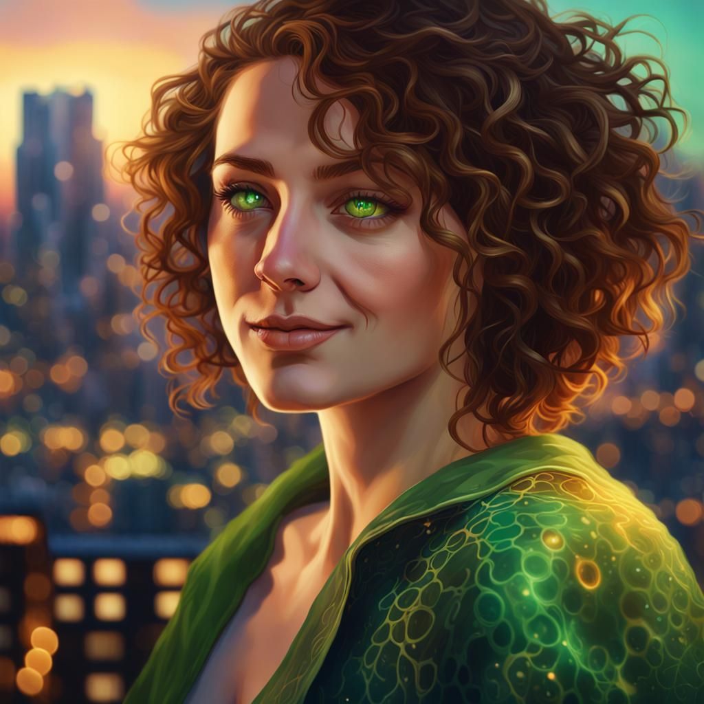 Hyper-Detailed Cityscape Portrait in Digital Art Style