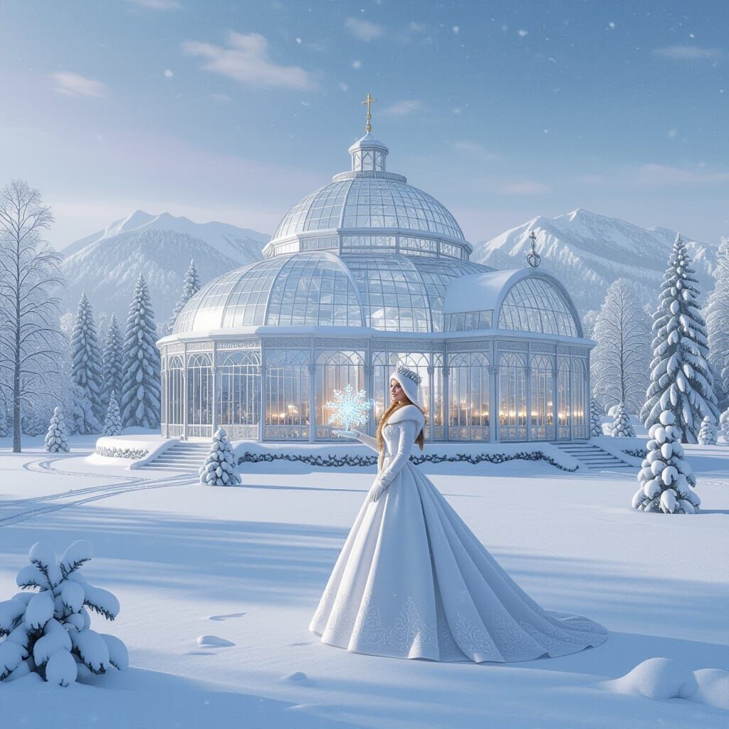 Ethereal Snow Queen Before Ice Palace