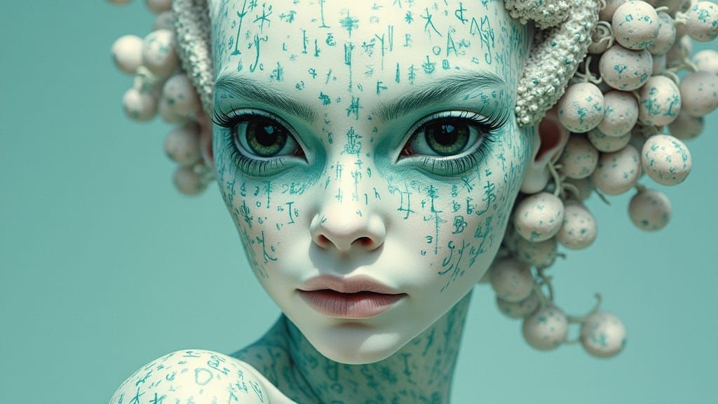 Exotic Alien Faces in Retro Sci-Fi Art