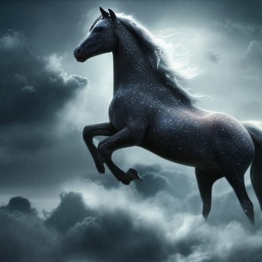 Majestic Galaxy Horse Digital Painting