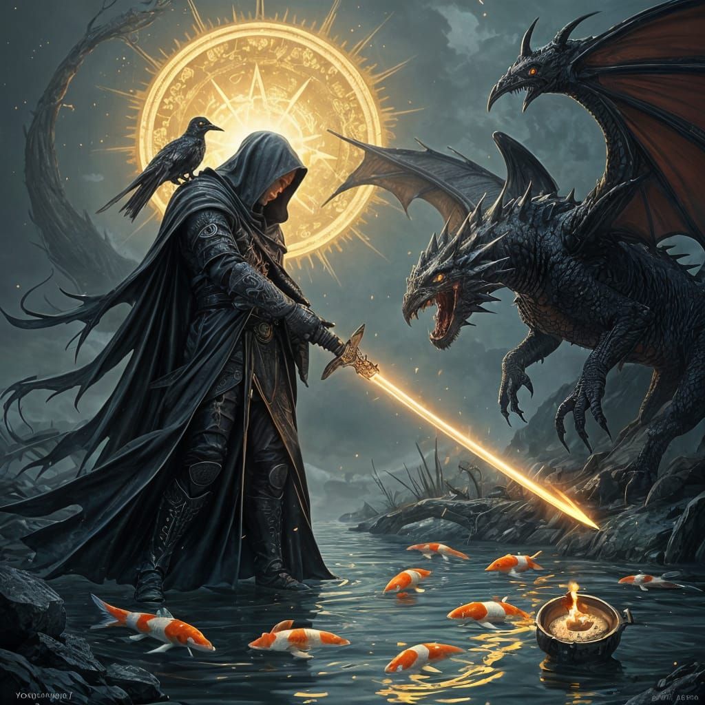 Golden Grim Reaper Dragon Slayer in Darkness