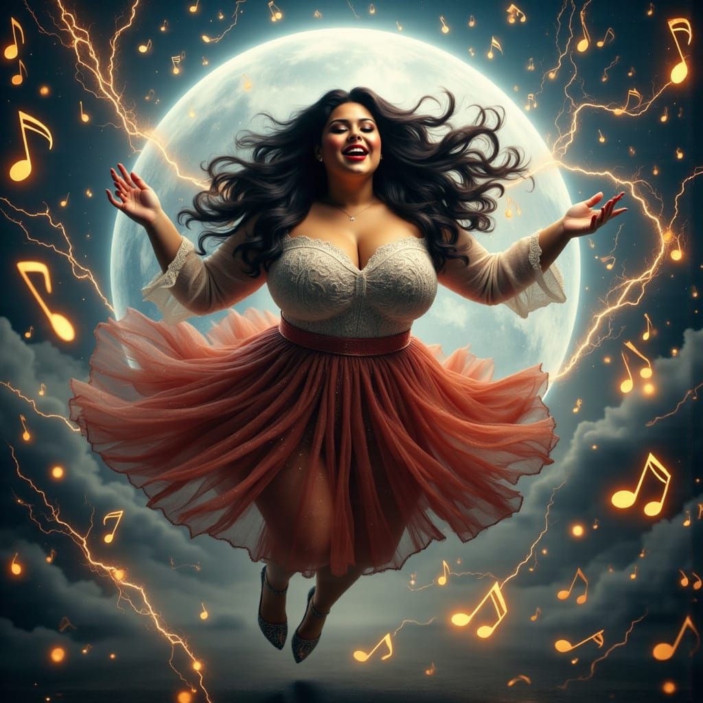 Euphoric Musician in Flight