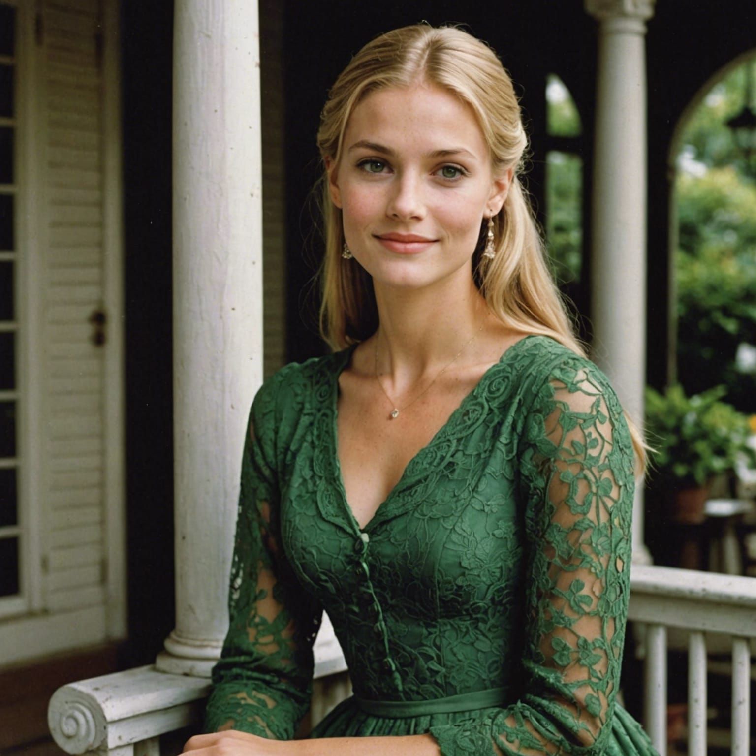 Beautiful Young Woman in Enchanted Forest, 3D Art