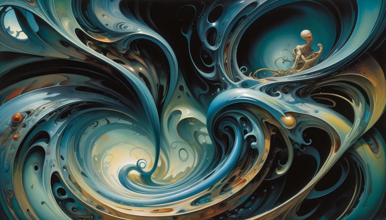 Surreal Abstract Swirls in Dreamlike Illustration Style