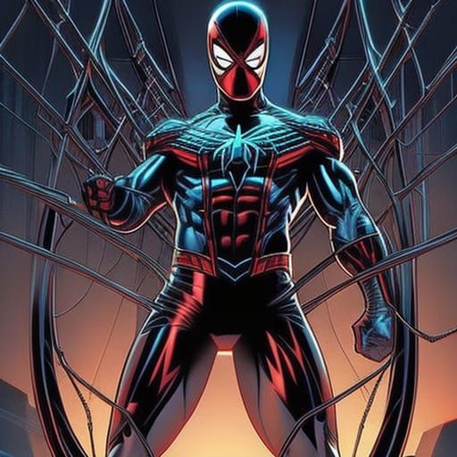 Black Suit Spider-Man Comic Book Art