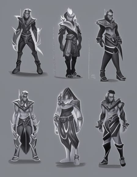 Darius and Draven Concept Art in Charcoal