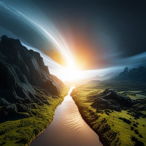 Earth Split Apart: A Fantastical Matte Painting