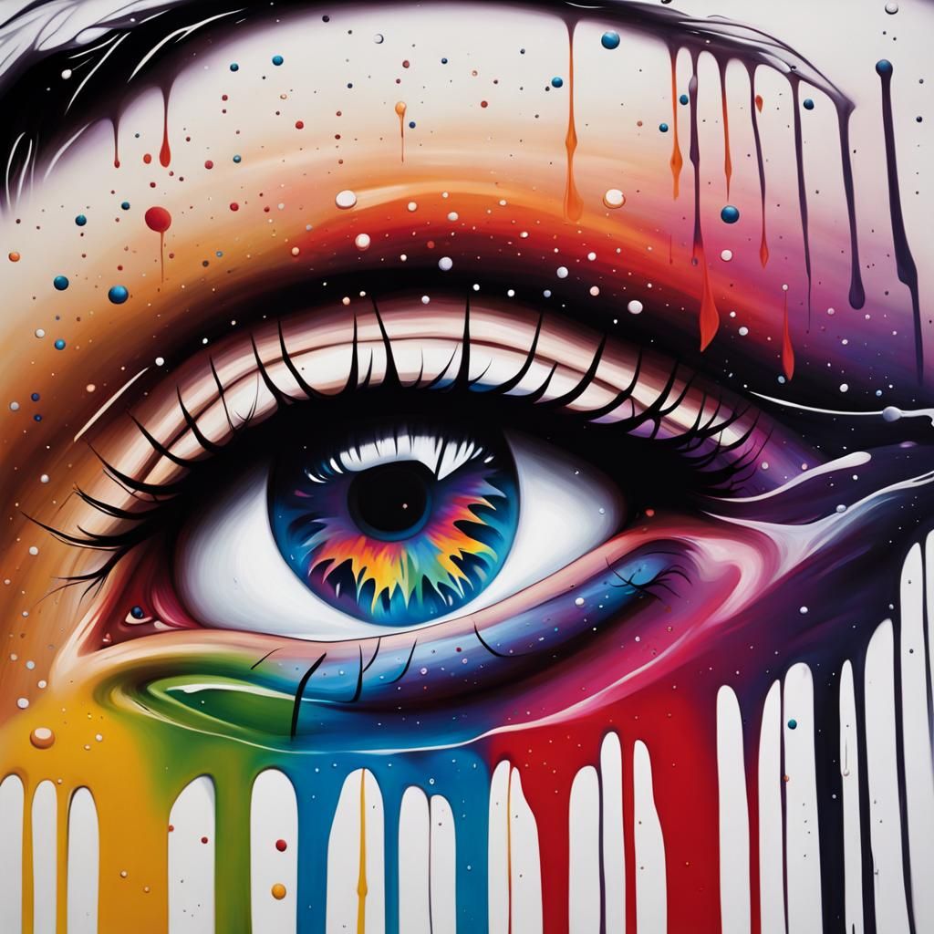 Starry Eyes in Graffiti Splash Art