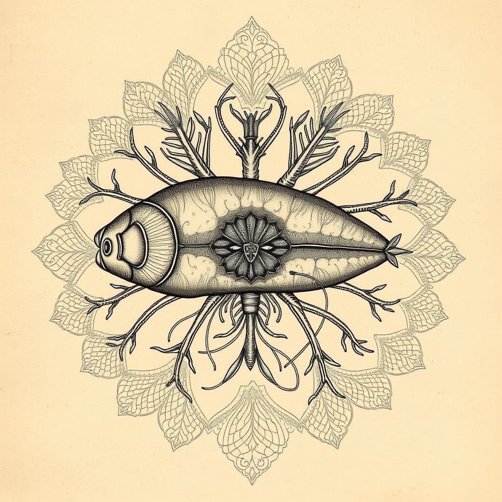 Vintage Scientific Illustration in Ernst Haeckel Style