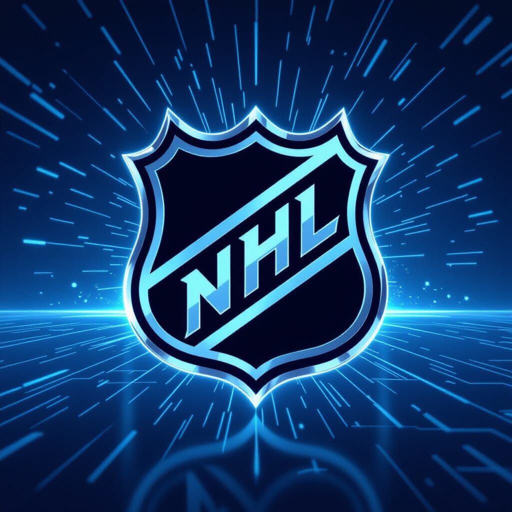 Futuristic NHL Logo with Neon Accents