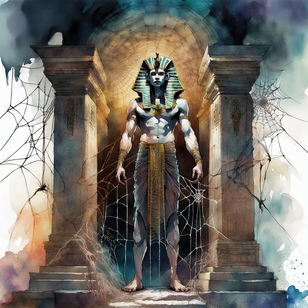 Scary Egyptian God in Spiderweb Tomb