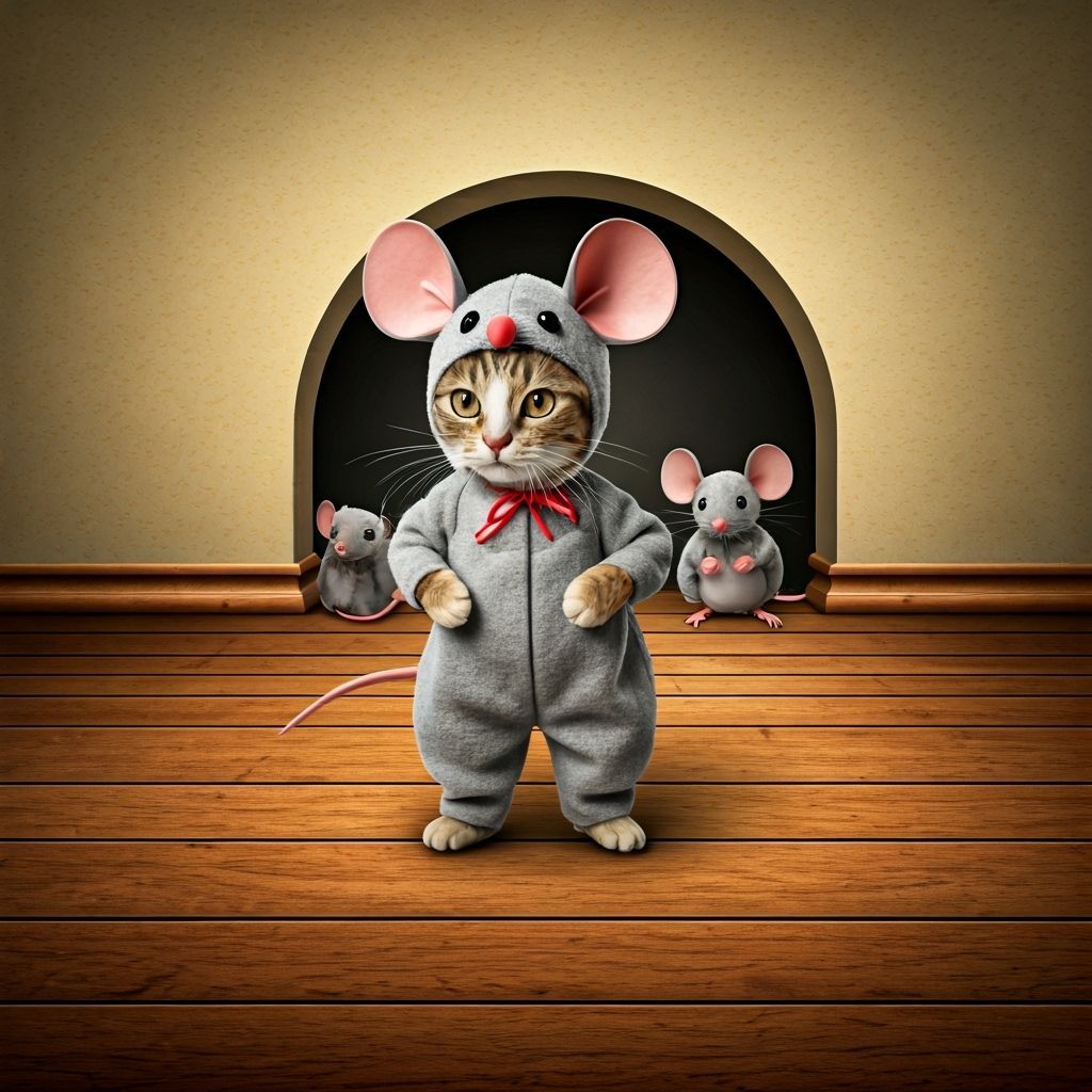 Cat in Mouse Costume: An Amusing Scene