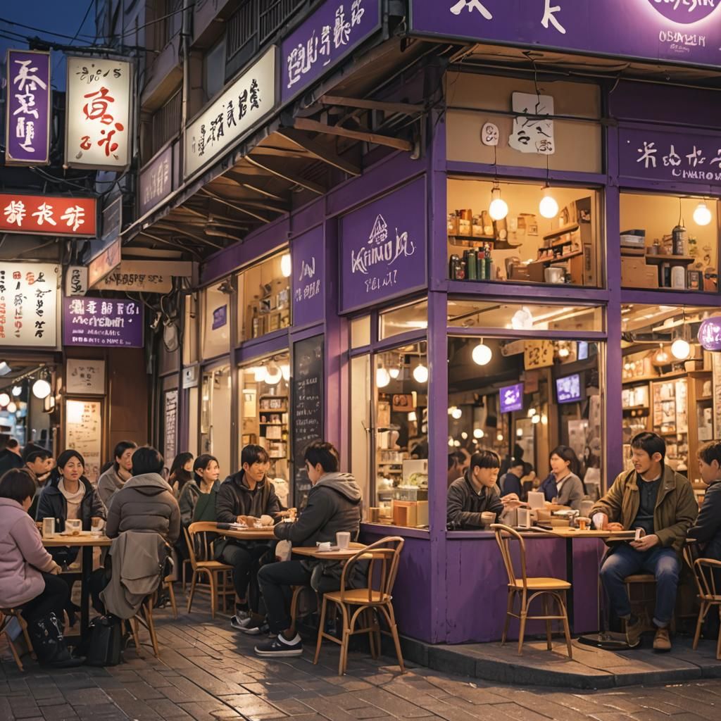 Cozy Cafe at Night in Nakano, Japan