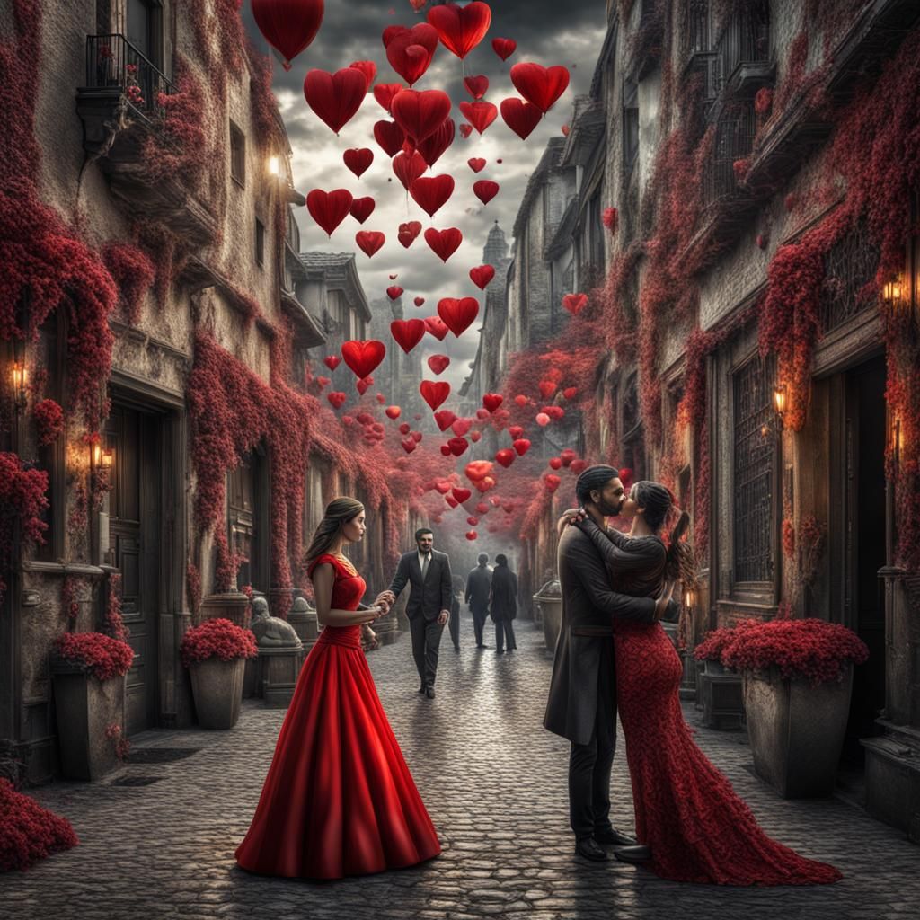 Hyperrealistic Valentine's Day Couple: Intricate Details