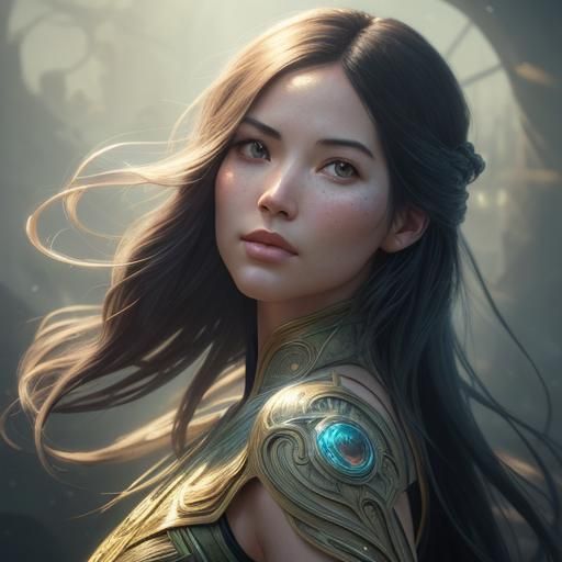 Elegant Portrait in Art Nouveau Style