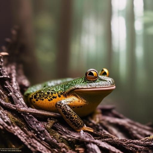 Frog in Autumn Forest: Fantasycore 3D Render