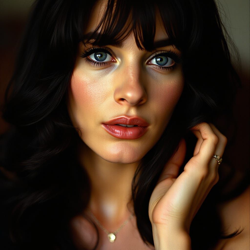 Elizabeth Taylor Portrait in 1960s Hollywood Glamour Style