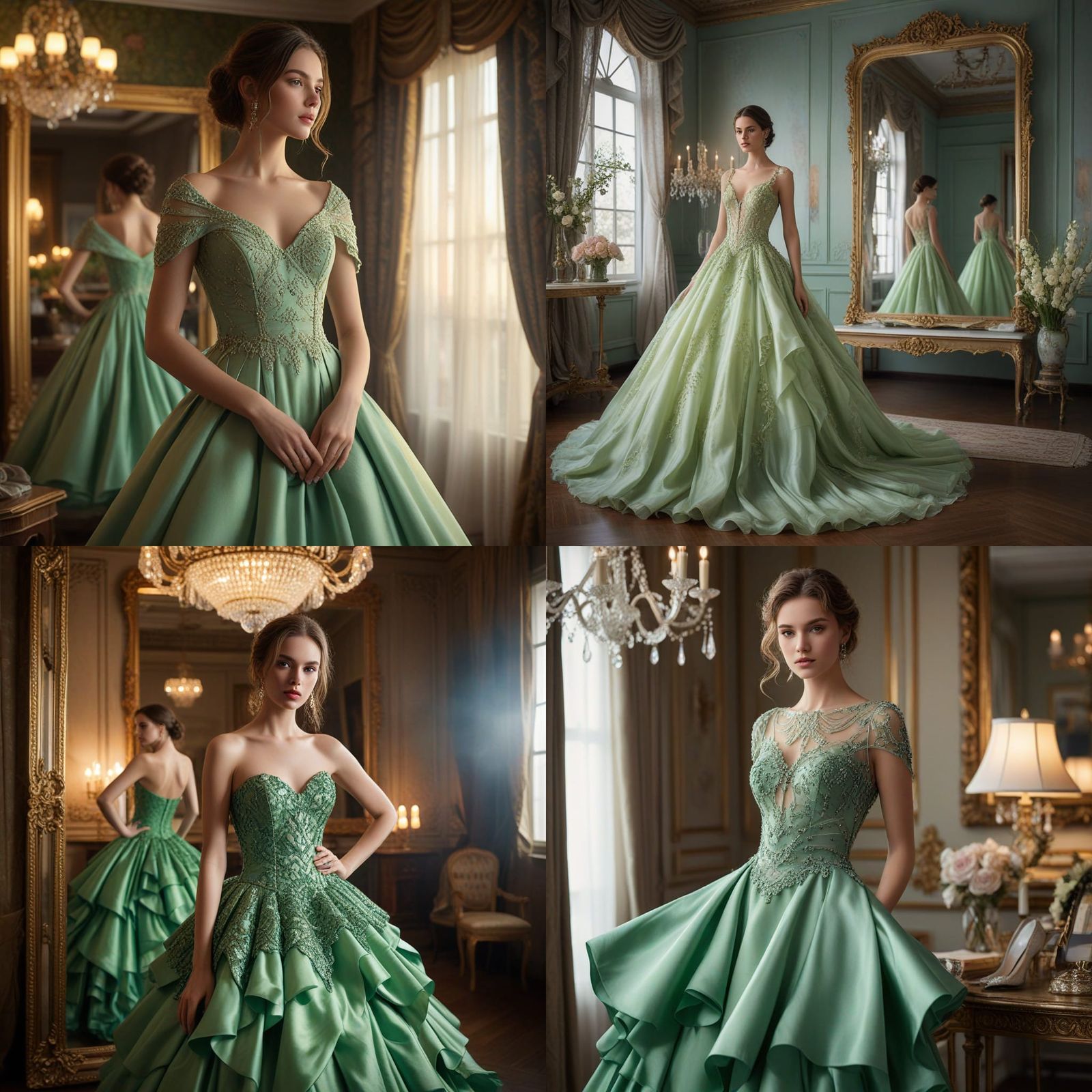 Luxe Haute Couture Dream in Emerald Silk