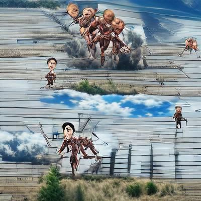 Colossal Titans Loom Over Cityscape