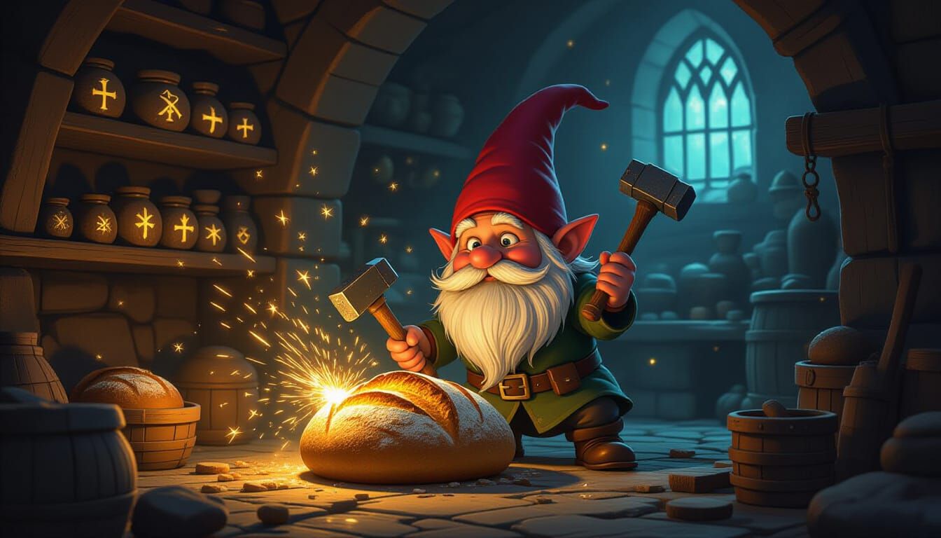 Gnome Baker Crafts Starlight Bread in Ancient Forge