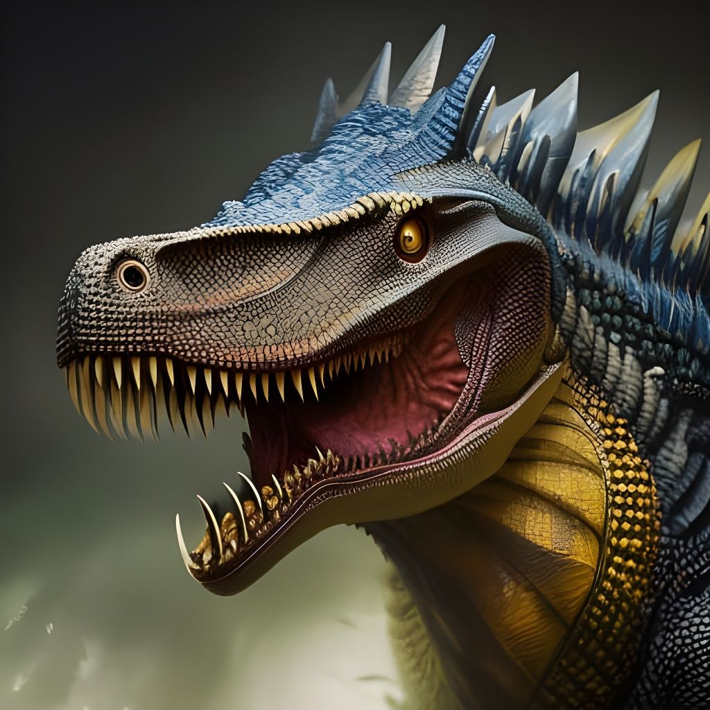 Hyperdetailed Dinosaur Raptor Portrait in Digital Art Style