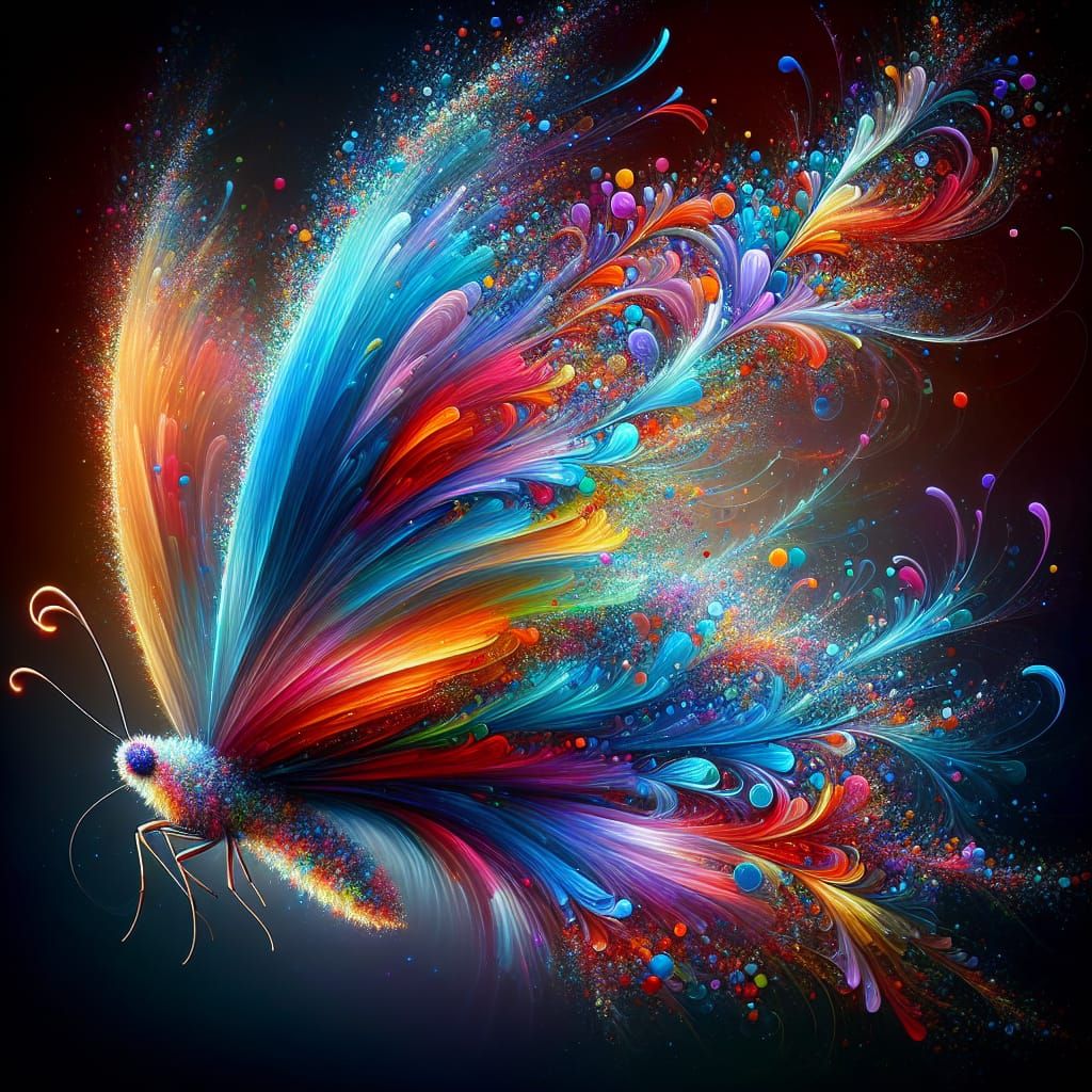 Vibrant New Year's Butterfly in Whimsical Colors