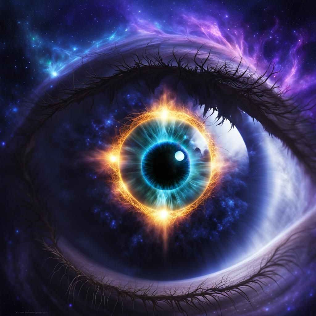 Ethereal Eyeball Suspended in Mystical Aura