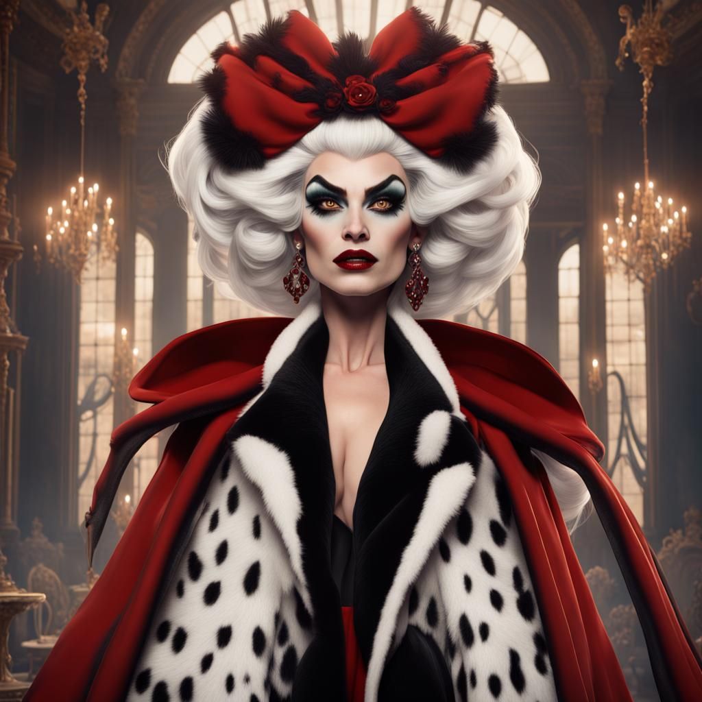 Cruella De Vil Drag Queen: Detailed Matte Painting
