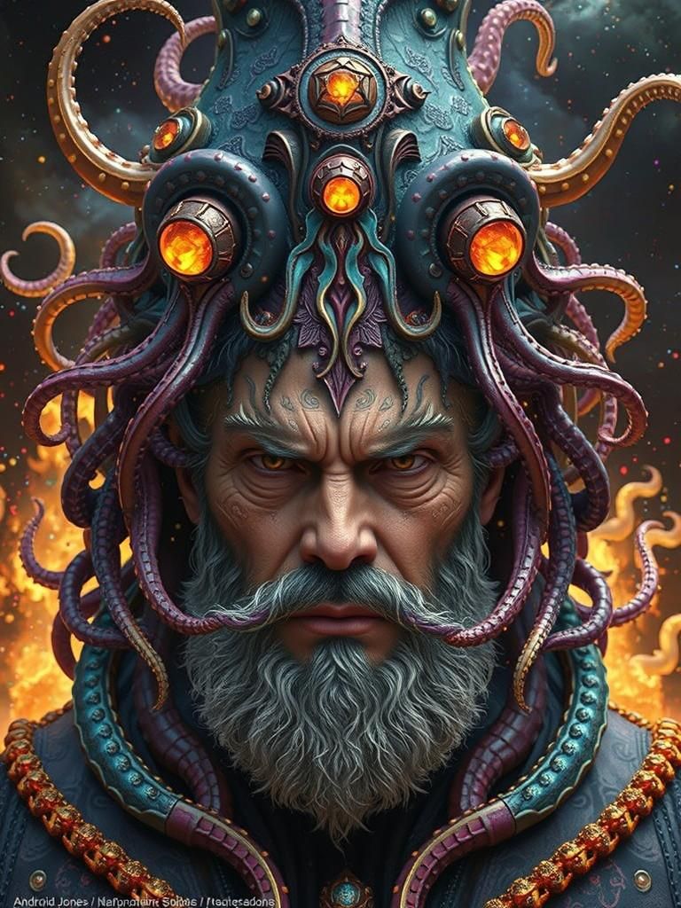 Photorealistic Cthulhu Elder God in Deep Space