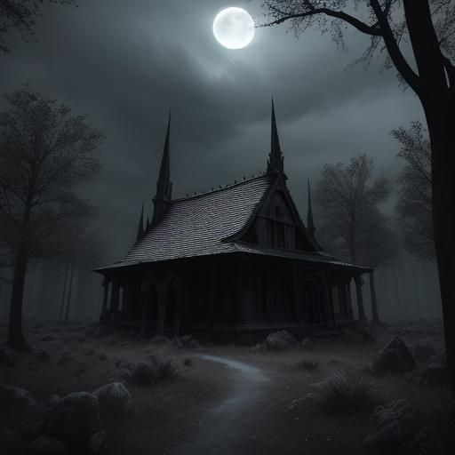 Menacing Bat Perched on Skull in Gothic Setting